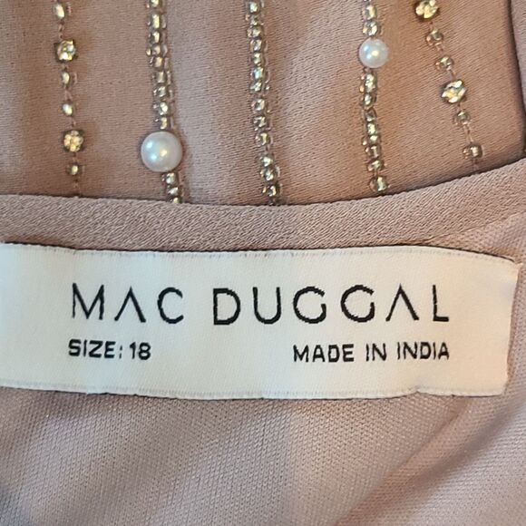 New MAC DUGGAL (93622) Vintage Lilac Beaded Long Sleeve Embellished Dress (18) - Picture 8 of 14